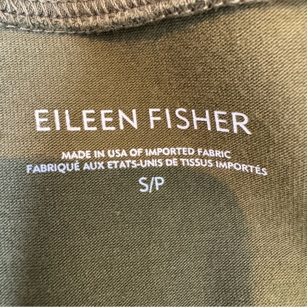 EILEEN FISHER Dress Stretch Organic Cotton Jersey Short Sleeve Green size s/p - Picture 5 of 5